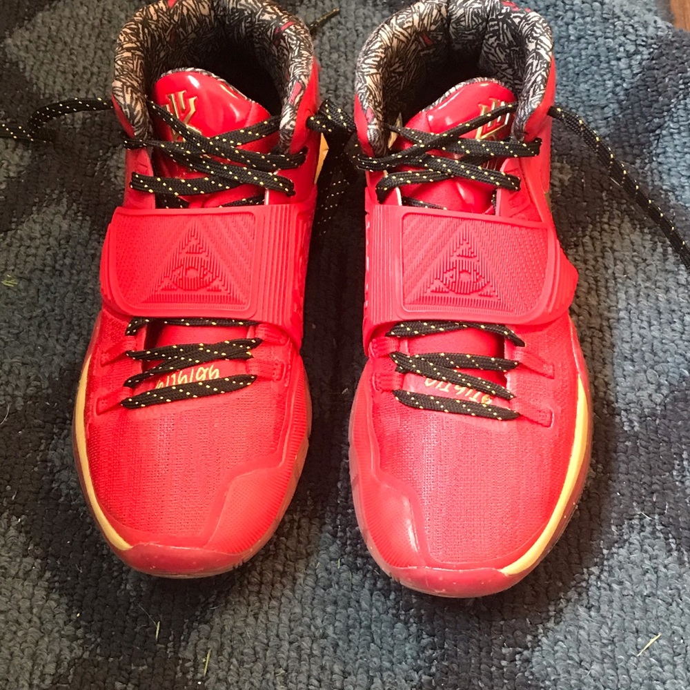 Brand: Nike Kyrie 6, color: red, size: 9